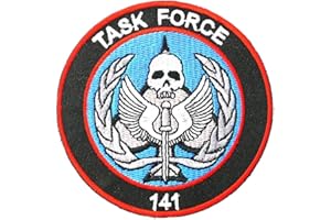 TOPPATCH Ohrong - Toppa tattica ricamata con scritta Task Force 141, strappo sul retro, per giacche militari, cappelli, zaini Blu