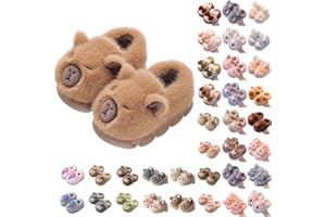 GENERISCH Plüsch Hausschuhe Kinder Häschen Winter Wärme Pantoffeln Kleinkind Süße Cartoon Tier Slipper Jungen Mädchen Capybara Schläppchen Baumwolle Gefüttert Winterslipper Geschlossen Slip-On Flauschige Schuhe