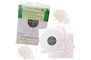 Glac Store® Pallini BB in Busta Biodegradabili Bio 500gr da 6mm per Softair Verdi Bianchi 0,20 0,23 0,25 Grammi con 5 Bersagli in Cartoncino 14x14