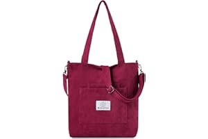 Makukke Bolso de Hombro para Mujer - Bolso de Pana de 2 Piezas Bolso de Hombro para Mujer Bolso con asa para Mujer para Viajes Diarios, de Oficina, Escolares y de Compras