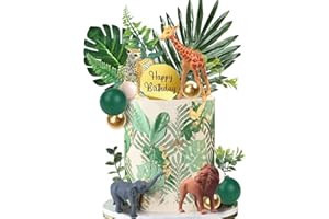 DANDUOLAI 27 PCS Jungle Animal Cake Toppers, Safari Animals Figure Toys Picks Jungle Wild One Animals Cake Decorations for Baby Shower Safari Party Holiday Party(Animal)