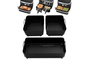 HICOOSEE Akcesoria do frytkownicy na gorące powietrze Ninja Af500EU 10,4 l, 3 sztuki, silikonowa forma do frytkownicy na gorące powietrze, wkładka silikonowa, akcesoria do frytkownicy na gorące powietrze Dual