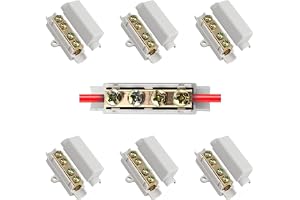 6 stycken genomföringskontakter 2-polig 100 A 1 000 V klämblock för 2,5–16 mm² kabel, anslutningsklämma med ABS-hölje för tak