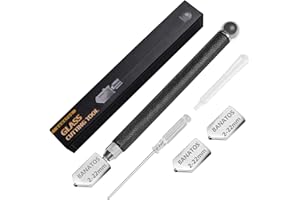 BANATOS Glass Cutter Professional- Glass Cutters Tool for Thick Glass Tile Mirror Mosaic Cutting in The Range 2-22mm, Tile Cutter Glass Cutter with Replaceable 3 Carbide Cutting Heads