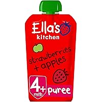Ella's Kitchen, Stage 1 from 4 Months Organic Apple and Strawberry, 120 g , (Pack of 7)