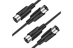 Ancable MIDI Cable 5Pin DIN Male to Male for MIDI Controller 2M 2Pack, Midi Cable Compatible with Synthesizer, Piano Keyboard,Sequencer,Electronic Drums,Effect Processor,Sampler,Multi-Effect Pedal