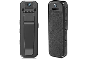 GOMETY Bärbar minikamera WLAN 1080P, Liten Bodycam Kroppskamera Övervakningskamera med 180° roterbart objektiv, Mini Kroppskamera Säkerhetskamera för Inomhus Övervakning Utomhus Körning