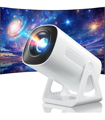 Mini Vidéoprojecteur Portable HD 1080P - WiFi & Bluetooth 5.0 - Android 11 - Rotation 180° - Pour Film, Jeu, Télétravail