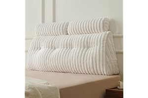 ‎Z-HOM Z-hom Bücherkissen, Keilkissen, Lesekissen Für Bett Und Sofa, Cozy Rückenkissen, Praktisches Seitenfach, Removable Cover, Mit Rundem Kopfkissen (Langflorversion, 120 * 50 * 20cm)