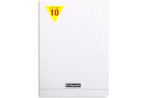 Calligraphe 18180Cpack Un lot de 10 Cahiers Agrafés Incolores (une Marque de Clairefontaine) - 24x32 cm - 48 Pages Petits Carreaux - Papier Blanc 90 g - Couverture Polypro Transparent
