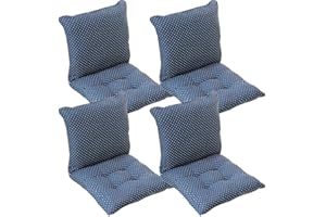 MERCRI Pack 1/2/4 Cojines para Sillas con Respaldo,40x40/45x45/50x50 cm,con Correas de Sujeción ,Cojín Acolchado de Respaldo Bajo, Cojín Acolchado para Silla de Jardín ( Color : #10 , Size : 45x45cm4pcs )