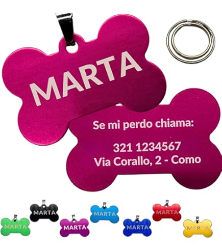 Medaglietta Per Cane A Forma Di Osso - Incisione Laser Personalizzabile Con Nome E Telefono