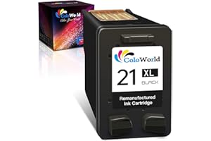 ColoWorld Regenerowane 21 XL czarne wkłady atramentowe zamiennik do HP 21XL do HP Deskjet F2120 F2280 F380 F390 F4180 F335 F375 F4190 D2360 D1460 PSC 1410 1415 Officejet 44444444444415 4444415 44444444 444444444444315 4355 drukarek (1 szt.)