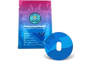 FixTape atmungsaktives Sensor-Tape für Freestyle Libre 3 Glukose-Sensor I selbstklebendes Patch mit hohem Trage-Komfort hypoallergen hautfreundlich wasserfest in modernen Designs I 7 Stk (Camo Blau)