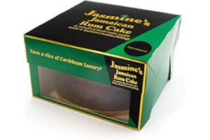 JASMINE'S JAMAICAN RUM CAKE TASTE A SLICE OF CARIBBEAN LUXURY! Jasmine's Jamaican Rum Cake - 8 Inch Round Uncreamed Luxury Caribbean Rum Cake for Desserts, Birthday Cake, Thank You Gift, Perfect Premium Gourmet Gift for Parties, Buttercream filling Christmas Cake