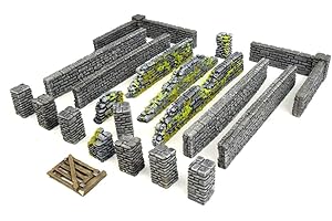 War World Gaming World at War - Set Grande de Murs et piliers en Pierre 28mm - Wargaming, WW2, Dioramas