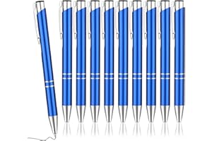 SINSEIKE Kugelschreiber Hochwertig,10 Stück Kugelschreiber Schwarz Blau Set,Kulli für einfaches & weiches Schreiben Extra 10 Blau Kugelschreiber Minen (Blau, 10 Stück)