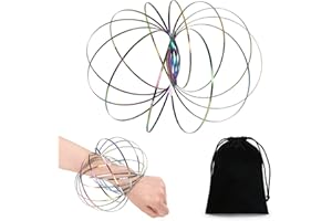 SEMINISMAR Juguetes de Anillos,Flujo Anillo,Flow Ring,Flujo Brazo Mágico,3D Juguete Resorte,Flujo de Acero Inoxidable,Juguete multisensorial antiestrés,Anillos de Flujo,Anillo de Brazo de 3D