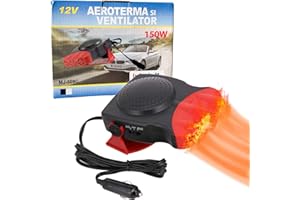 COMBLU Riscaldatore portatile per auto, 12 V a riscaldamento rapido, sbrinatore antiappannamento, 2 in 1, ventola di riscaldamento e raffreddamento rapido per parabrezza, ventola di riscaldamento per