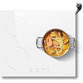 NOXTON Induction Hob, White, 3 Burners, 60 cm, with Plug | NOXTON Anointing Boost, Touch Control, Timer, Safety Lock, Auto Of