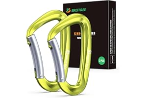 BROTREE Karabinek z karabińczykiem o nośności 1200 kg, karabińczyk z breloczkiem/zakrętką do hamaków, biwakowania, wędrówek, wędkowania itp