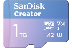 SanDisk Creator microSD UHS-I kort med adapter, upp till 190MB/s läshastigheter, 5,3K, 4K
