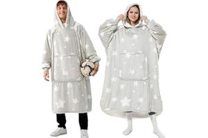 Winthome Sudadera con Capucha Oversize, Batamanta Mujer Doble Cálido Suave, Batamanta Hombre con Bolsillo, Manta con Capucha, Hoodie Sherpa para Adultos, Adolescentes, Damas, Hombres, Regalo, Invierno