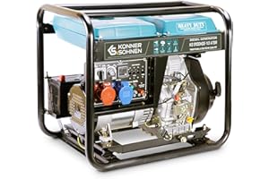 K&S KÖNNER&SÖHNEN Groupe électrogène diesel KS 9100HDE-1/3 ATSR avec système de commutation de phase (VTS), puissance maximale 7500W (400V) / 6400W (230V), 1x16A (400V), 1x32A (230V), moteur EURO-V, affichage LED.