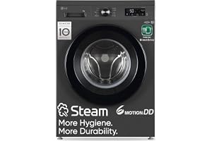 LG 7 Kg, 5 Star, DD Technology, Steam Wash, 6 Motion DD, Fully-Automatic Front Load Washing Machine (FHB1207Z2M, Allergy Care, In-Built Heater, Touch Panel, Middle Black)