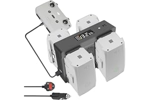 LYONGTECH Battery Home Charger & Car Charger for DJI Air 2S,Mavic Air 2 Drone,5 in 1 Rapid Multi Parallel Charging Hub with Charge and Storage