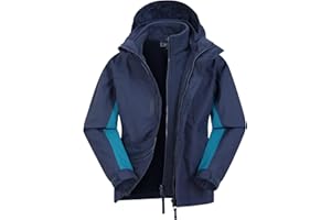 Mountain Warehouse Cannonball Kids 3 in 1 Waterproof Jacket - Breathable Triclimate Rain Jacket, Taped Seams Kids Coat, Detachable Hood - Kids Coat for Winter Walking