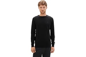 TOM TAILOR Uomini Maglione Basic Plus Size con logo ricamato