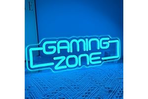 Rucvixkt Gaming Zone Néon Signe, Aire de Jeux Pour Adolescents Néon Signe Décoration de Salle de Jeux, Led Neon Jeu Sign Pour Le Cadeau Garçon Enfants