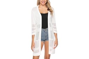 Sykooria Cárdigan Mujer Largo Manga Larga Chaqueta de Punto Mujer Elegante Cardigan Chaleco Mujer Casual para Primavera Verano Otoño Invierno
