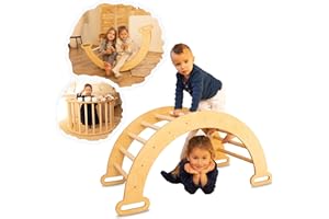 Goodevas hölzerner Kletterbogen - Montessori-Turngerät für Kleinkinder - Kinder-Leiter-Kletterer, umweltfreundliche Waldorf-Wippe für Kinder von 1-7 Jahren