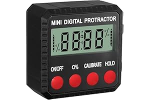 XUNTOP Mini Level Box Digitale 4x90° con Base Magnetica LCD Angle Finder Inclinometro Unità °/% Precisione 0.1° Goniometro Elettronico in Metallo Lettura Reversibile