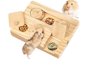 ZDNT Hamster Spielzeug - 6 in 1 Holzspielzeug Zur Futtersuche für Meerschweinchen, Chinchillas, Kaninchen