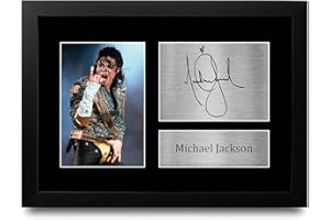 HWC Trading Michael Jackson A4 Gerahmte Signiert Gedruckt Autogramme Bild Druck-Fotoanzeige Geschenk Für Musik-Fans
