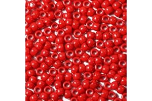 VOOMOLOVE 1000 perline rosse da 6 x 9 mm, per braccialetto, perline per trecce per capelli, perline per artigianato, perline in plastica, perline per capelli per trecce 6 x 9 mm (rosso)