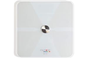 MYZONE MZ-20 Bluetooth Home Digital Bathroom Scales (White) - High Precision Body Fat and Muscle Mass Measurement