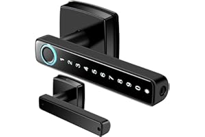 BRAVEX Smart Door Lock, Fingerprint Door Lock, Smart Lever Door Lock with Bluetooth APP Control/Code/Backup Key/Fingerprint Smart Door Lock Perfect for Apartment Office Home