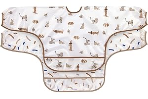 LÄSSIG Set di bavaglini a maniche lunghe (2 pezzi) per allacciare la protezione del ricevitore/Long Sleeve Bib Little Mateys royal blue