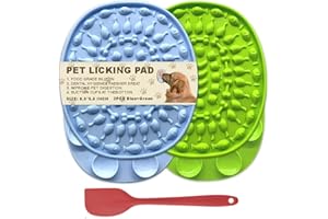 Evelure 2pcs Tappetino da leccare in Silicone, Perfetto Come distrazione per Il Bagno del Cane, Strumento per la toelettatura, Super Ventose, Basta Aggiungere Burro di Arachidi (2xOval)