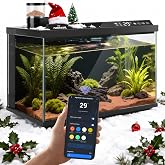 Nobleza 30L Smart Aquarium with App Control, Triple Filtration, Remote Feed and One-Touch Automatic Drain - Black