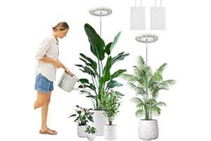 YUYMIKA Spettro completo 72 LED Lampada per piante, 15W Lampada per piante con spina europea e timer automatico 3/9/12, 10 livelli di luminosità regolabili, altezza 12-59inch (2 pezzi)