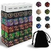 68 Piece Dice Set for TCG, RPG and Board Games, Includes Velvet Pouch, Compatible with Magic The Gathering and Dungeons &amp; Dra