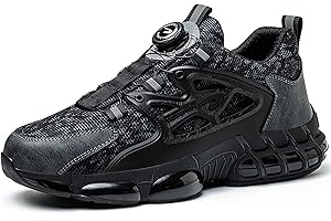 MIEHUIAI Scarpe Antinfortunistiche Uomo Donna Leggere e Comode Scarpe da Lavoro con Punta in Acciaio Ammortizzazione Traspiranti Antiscivolo Scarpe Protettive Industriali