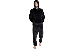 CityComfort Pijamas Hombre, Pijamas Hombre Invierno Suaves, Pijamas Hombre Forro Polar Sudadera con Capucha y Pantalon, Regalos para Hombres
