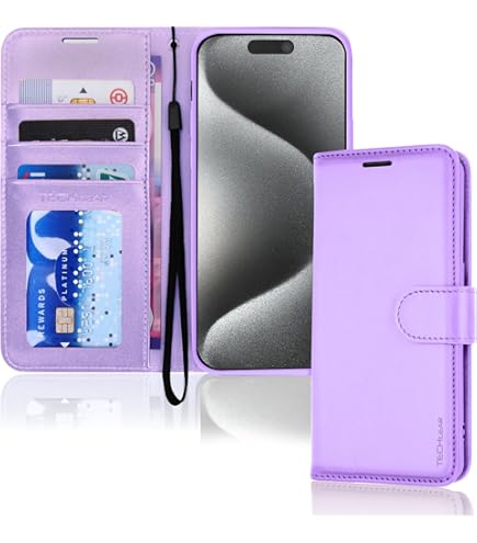 EKAM Case Compatible With IPhone 15 Leather Wallet Book