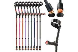 FLEXYFOOT LTD Flexyfoot Shock Absorbing Comfy Grip Double Adjustable Crutch - Improves Safety, Improves Grip, Reduces Shocks & Jarring – Right Handed - Black